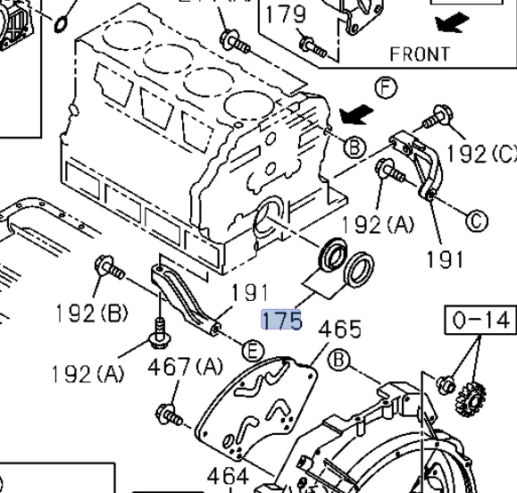 Eje de manivela con sello de aceite trasero OEM original para ISUZU 6HE1 4HG1T 4HK1 4HE1 Foto 2 de 4