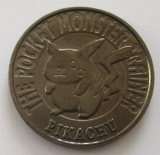 Pokemon Pikachu No.025 Battle Coin Medal Metal Bandai 1997 Pokemon Pikachu No.025 Battle Coin Medal Metal Bandai 1997