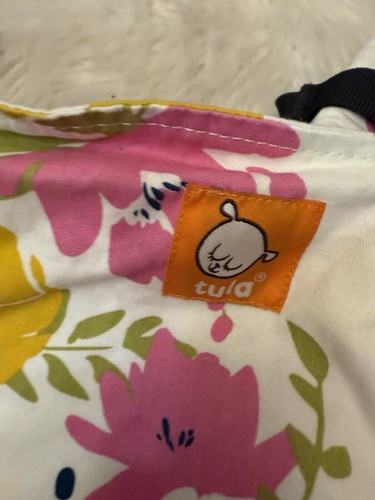 Tula Free To Grow Baby Hamptons Carrier Floral Yellow White Pink 7-45lb Rare - Picture 10 of 12