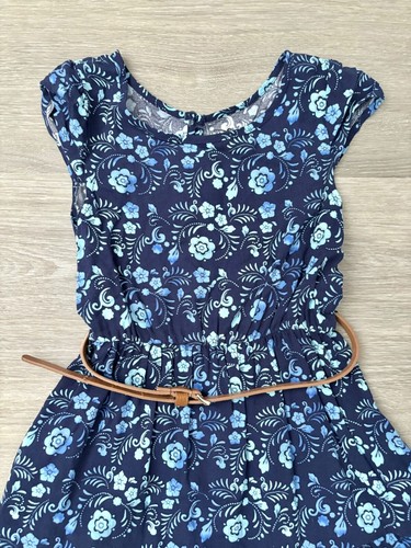 *** Girls Disney Princess Encanto Inspired Blue Floral Belted Dress Size 5 *** - Picture 3 of 7