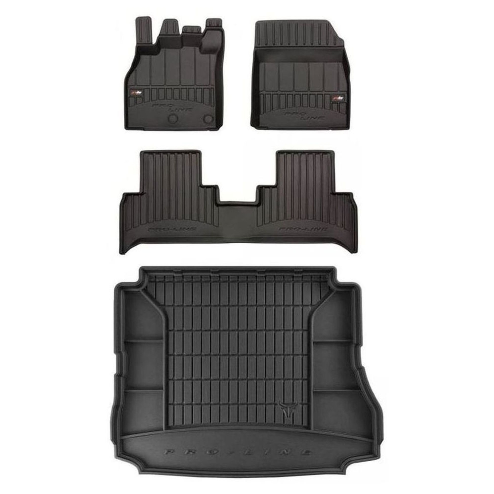 Tapis de sol Renault Grand Scenic II en TPE Pro-Line avec bac de coffre noir