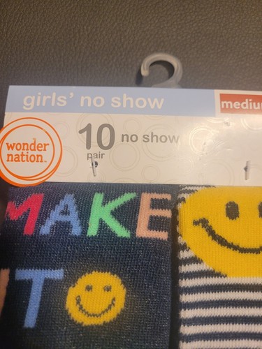 Wonder Nation Girls No Show Socks 10 Pack Size M 10.5-4 Cute Animals NEW - Picture 5 of 5