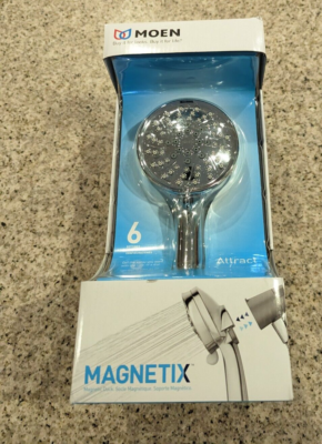 MOEN Attract Handbrause Mit Magnetix – 6 Spray-Funktionen, 14 Cm, Chrom, Wassersparend