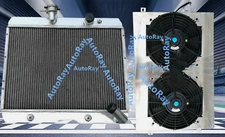 Radiator + Shroud + Fan For Jaguar XKE S2 E-TYPE 4.2L 1968 1969 1970 AT/MT 68-70
