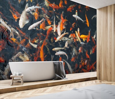 3D Goldfish Water ZHUA12466 Wallpaper Wall Murals Removable Self-adhesive Amy
