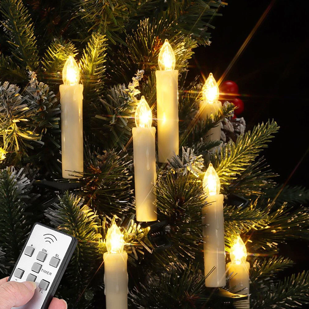 Battery operated christmas tree candle lights outlet