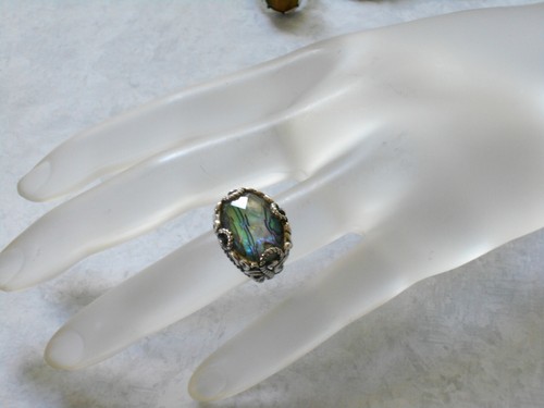 Anillo Carolyn Pollack Oxidado Abulón Esterlina y Cuarzo Talla 5 55A14 - Imagen 5 de 9