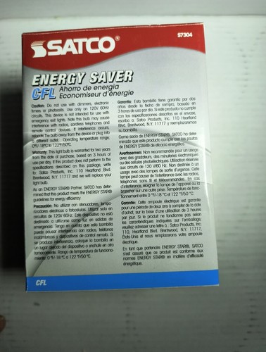 Satco S7304 15W Globe Light CFL 2700k Soft White - E26 Medium base bulb - Picture 4 of 5