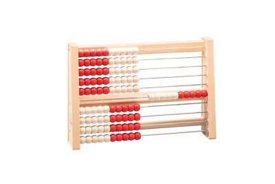 Rechenrahmen 100er Zahlenraum rot/weiß RE-Wood  Abakus Zählrahmen Rechenschieber