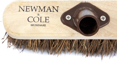 Newman and Cole 10" Wooden Broom Head with Stiff Natural Hard Bristle - Replace - Picture 3 of 8
