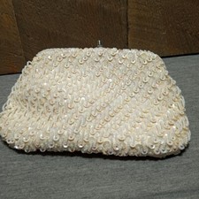 C1960s Pearls/Iridescent Sequins Clutch or Evening Bag Hong Kong