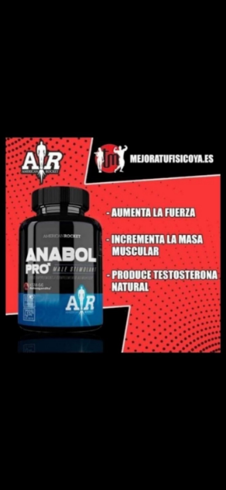 ANABOL PRO - TESTOSTERONA NATURAL -  ALTA CALIDAD - AMERICAN ROCKET