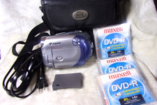 Canon DC210 DVD Camcorder  Accessories w/ Carrying Bag. Untested. AS IS.