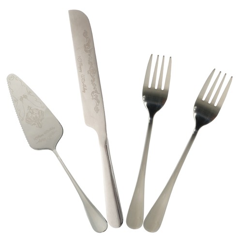 Cake Cutting Set Stainless Steel Cake Spatula Fork Knife Elegant Cake tiKUL - Picture 14 of 22