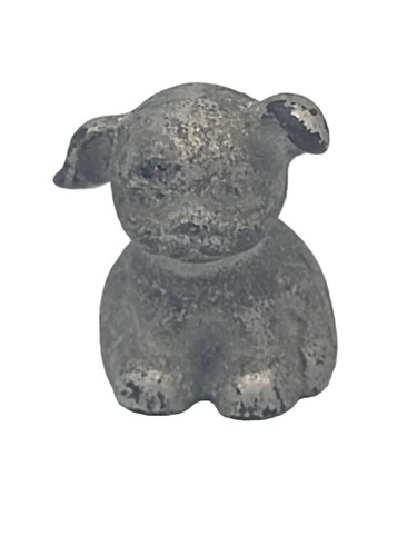 Hubley Bucki Carbon Ribbons Cast Iron Advertising Small Dog Figurine Vintage