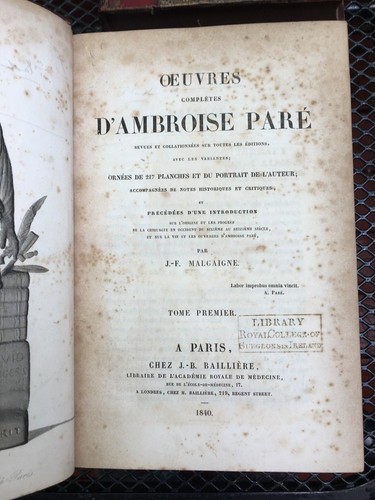 Oeuvres Complètes.Ambroise Pare 3 volumes , 1840 - Picture 6 of 6