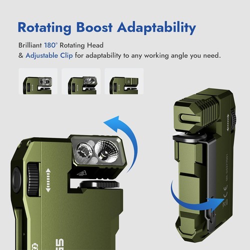 WUBEN G5 Rechargeable EDC Flashlight, Powerful RGB Flashights, 400 Green - Picture 6 of 9