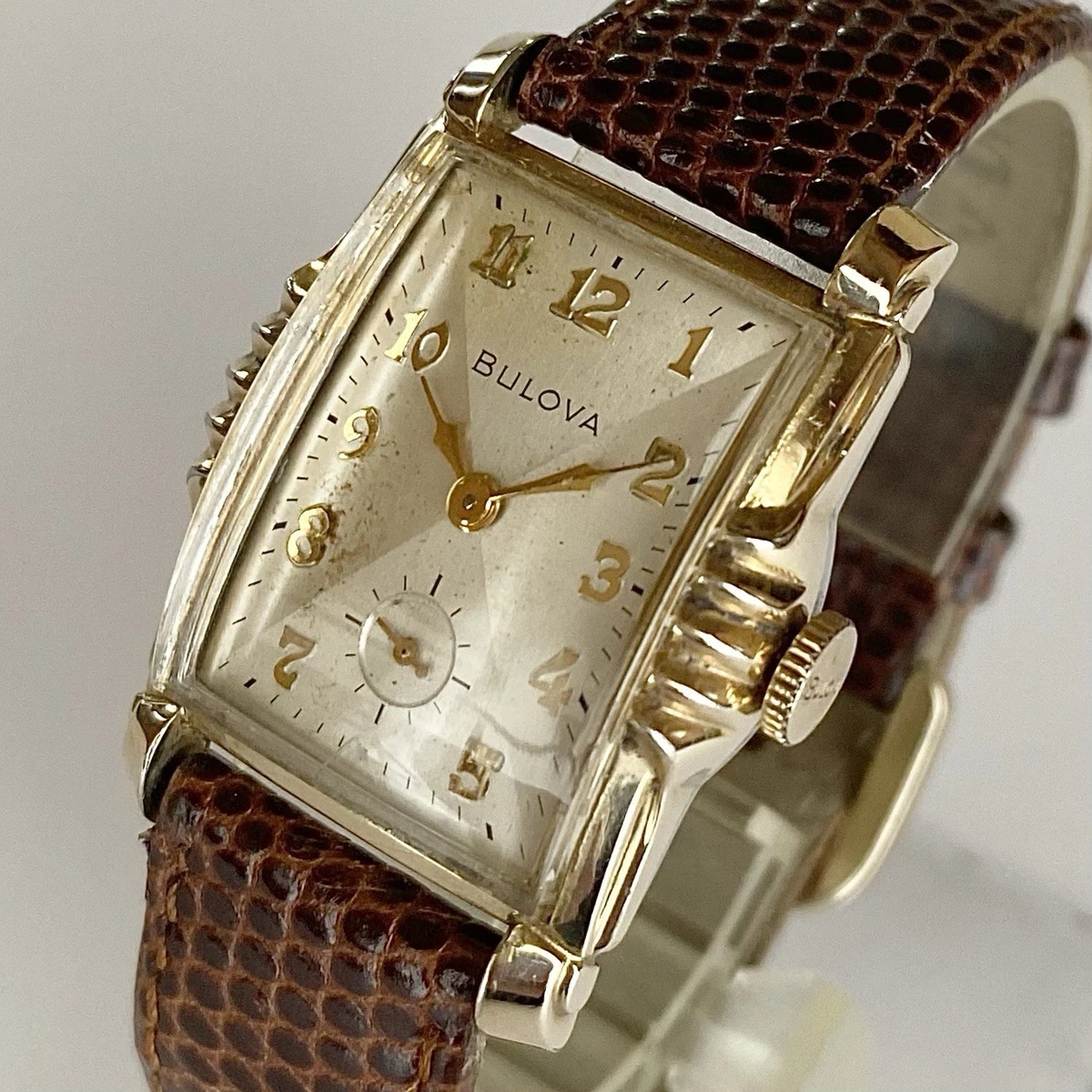 Vintage Bulova Manual Wind Textured Bark Bracelet Cocktail Watch Gold Tone Runs Bulova Vintage Manual Wind Gold Bracelet White Dial Watch | eBay main image 2
