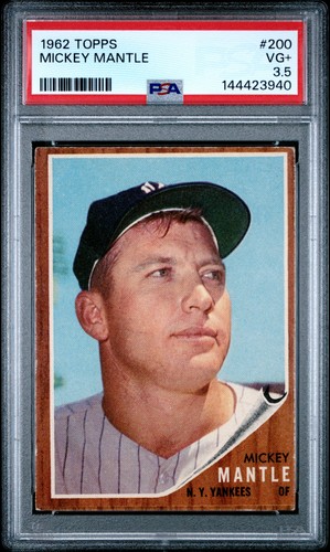 1962 TOPPS #200 MICKEY MANTLE PSA 3.5