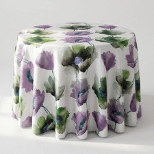 Plum Watercolor Floral Print Wedding Tablecloth Anthium Polyester Dining Cover