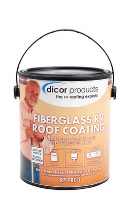 Dicor 1 Gallon Acrylic RV Roof Coating Flexible White for Fiberglass Roofs