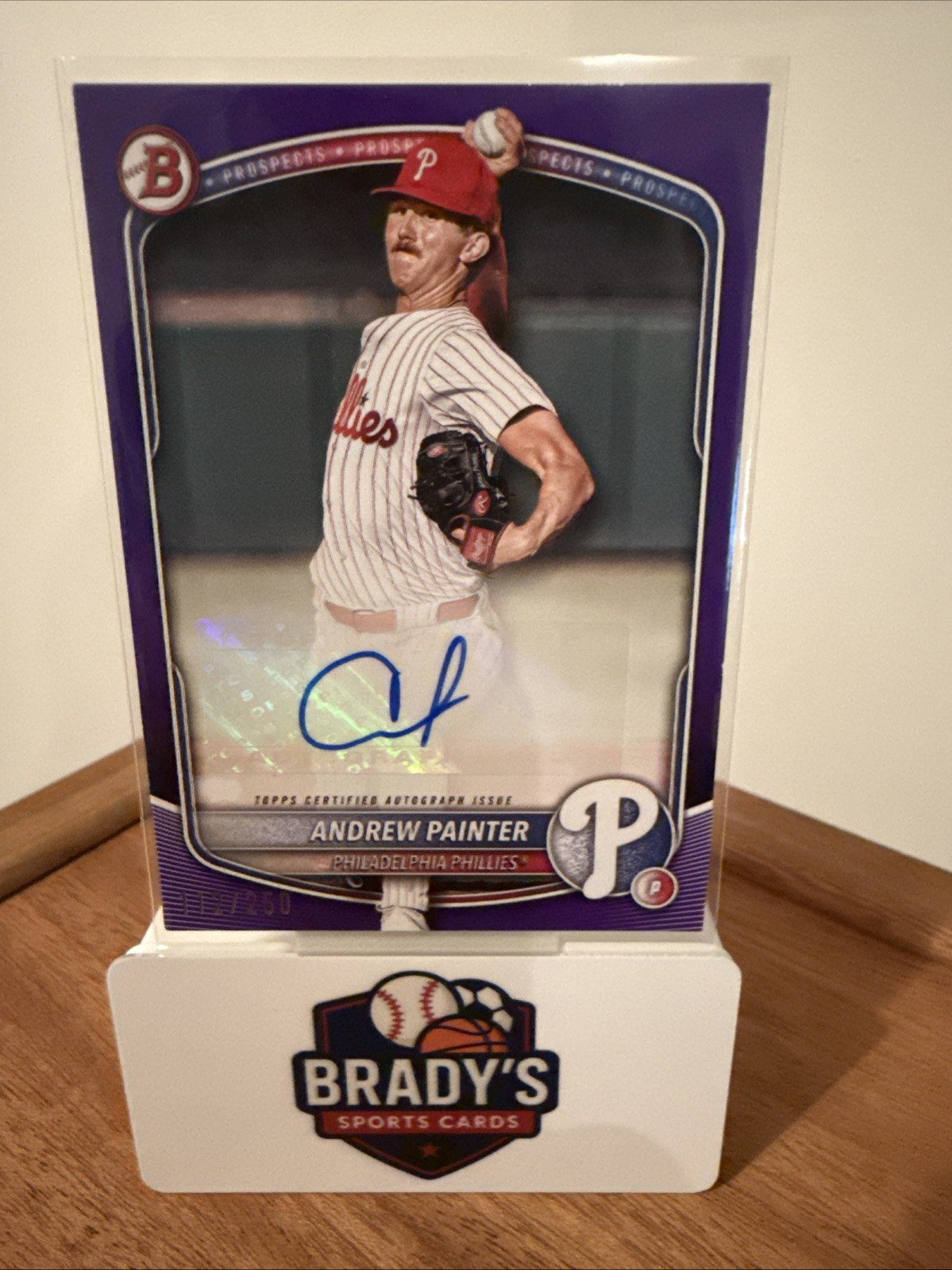 2025 Bowman - Prospect Autographs Andrew Painter #BPA-AP Purple /250 Phillies