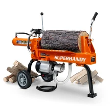 SuperHandy Log Splitter Portable Electric 14 Ton Rapid Auto Return Hydraulic Ram