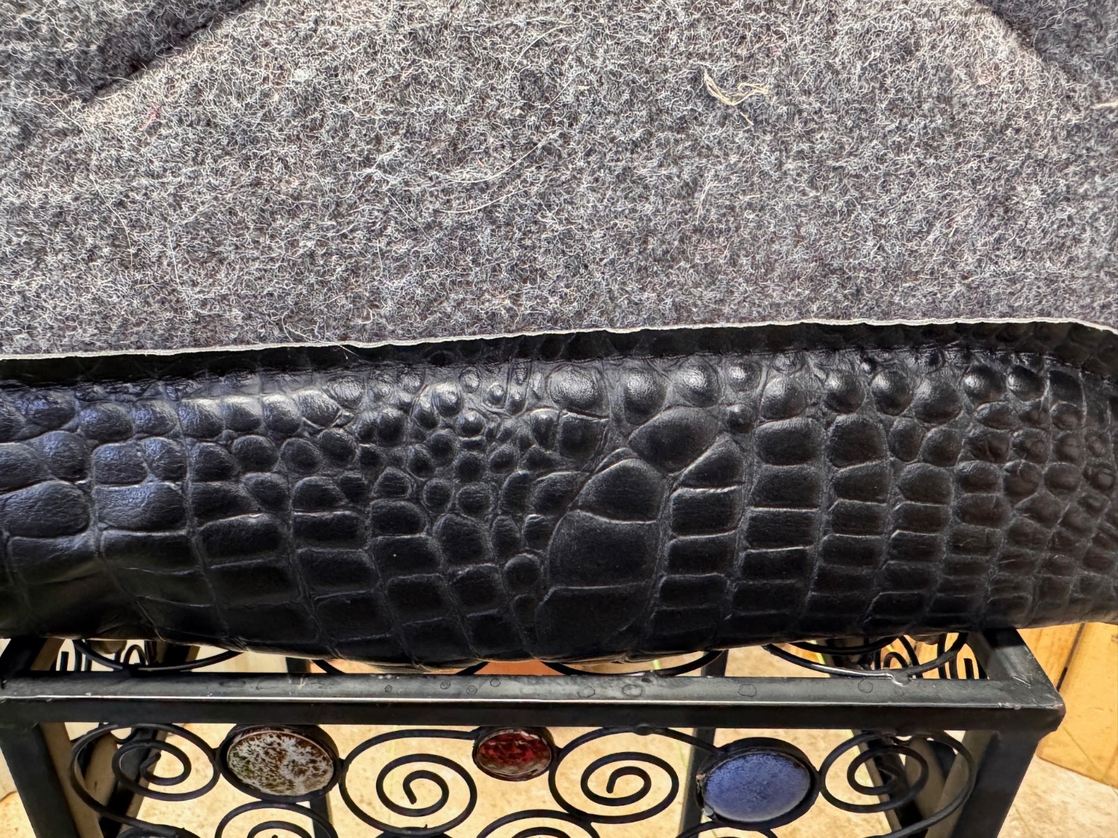 🌵IMPACT GEL Contoured Western Saddle Pad w Black Croc ~ 30" x 30" x 1"🌵