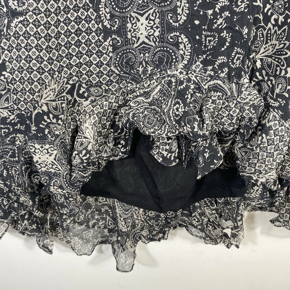 Falda Avenue Y2K 14/16 Seda Negra Flutter Asimétrica Grunge Vamp Whimsigoth Foto 4 de 4