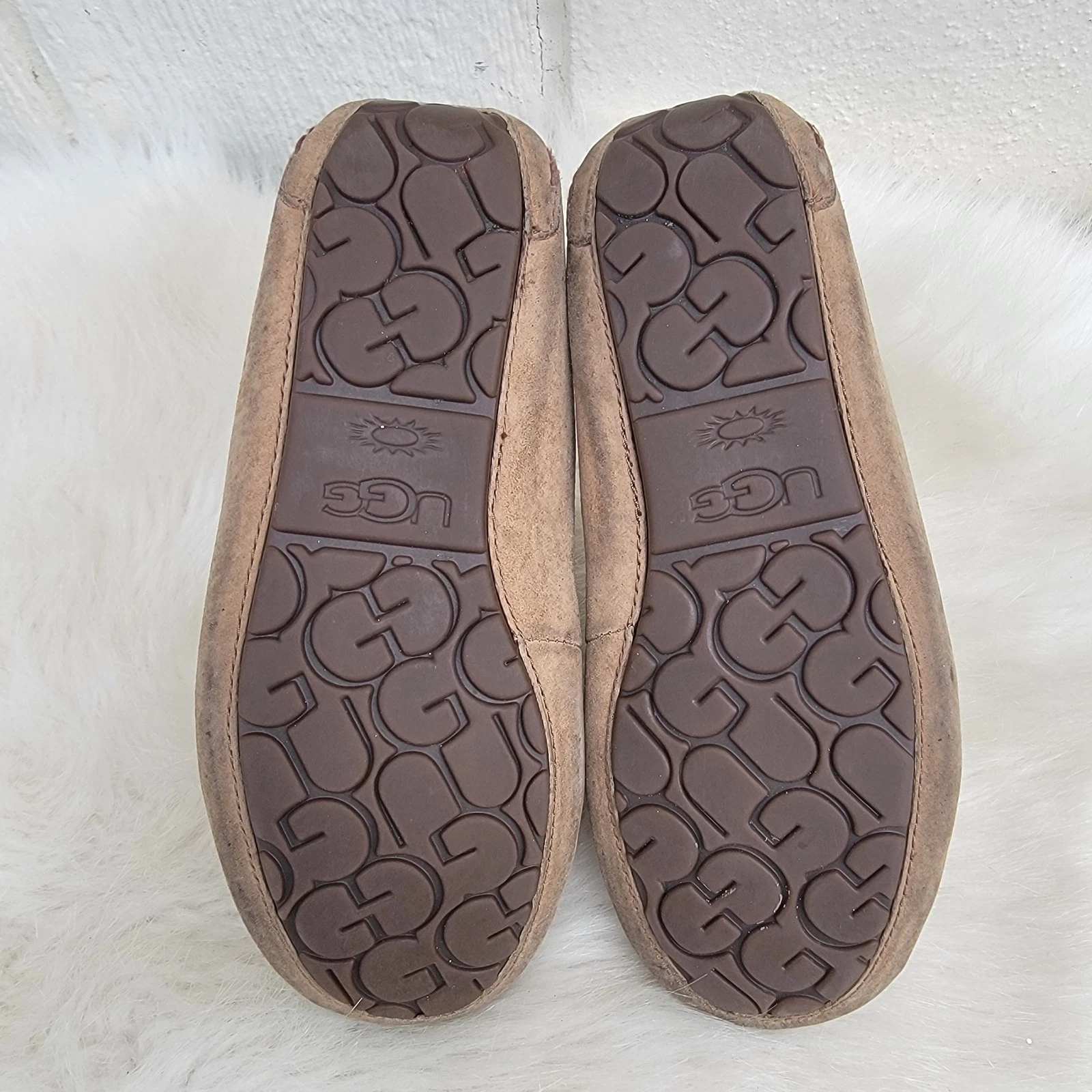 UGG Dakota Pantofole Donna Casa Scarpe Marrone 5612 Mocassino Mocassini Sherpa Taglia 7