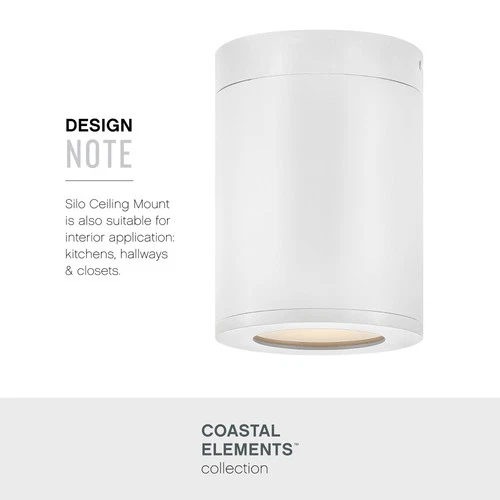 Hinkley Lighting 13592-LL Silo 1 Light 7" Tall Outdoor Coastal - White - Picture 2 of 5