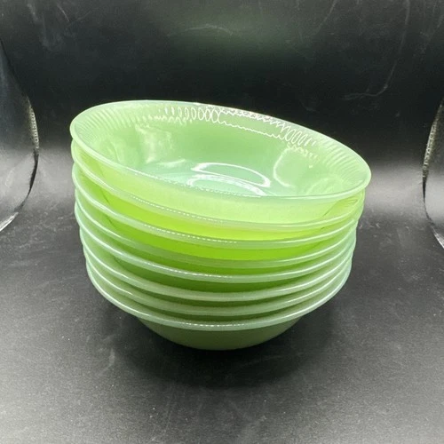 Jadeite Fire King Oven Ware Jane Ray Fruit Dessert Bowl 4 7/8” Vintage