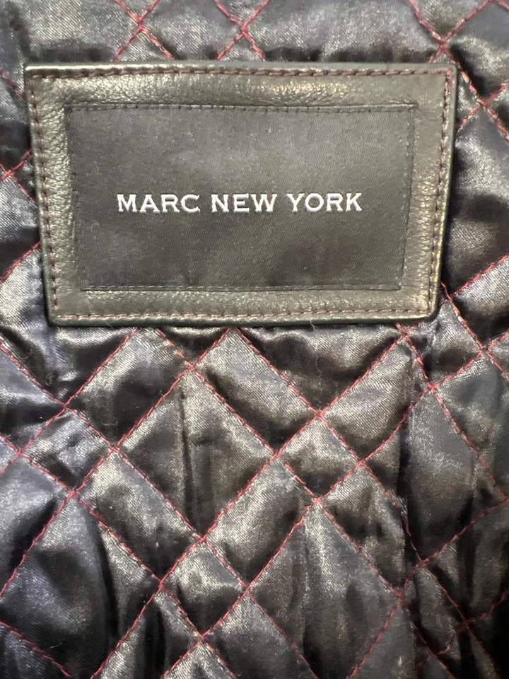 Marc New York Men’s Black Leather Full Zip Quilted Lined Jacket - XXL - Image 3 of 4