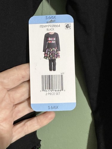 Little girls NWT Hocus-pocus dress with appliqué attached sequence Skirt Size 6X - Picture 6 of 7