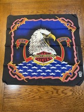 Vtg Harley Davidson Bandana American Eagle Biker Rag Made in USA