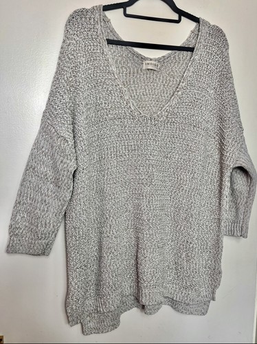 INDIGO COLLECTION M&S Beige Oatmeal Chunky Boxy Fit Knit Jumper Size UK 18