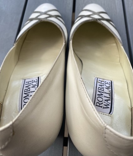 Rombah Wallace Pearlised Cream Leather Court Shoes UK Size 5 - Picture 7 of 11