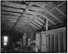 7. Attic, looking northeast, showing truss system - Campbells Creek Coal