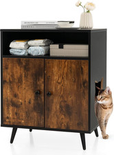 Mobile per Lettiera per Gatti, Casetta per Gatti Con Ingresso, Gambe Inclinate E