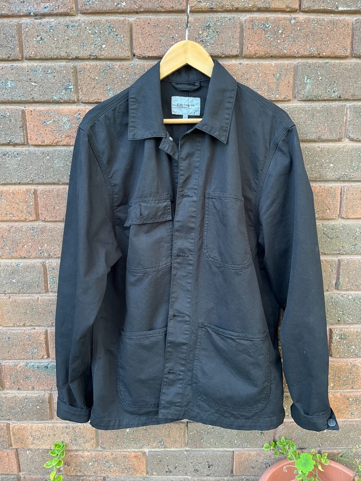 Carhartt WIP Michigan Jacket 8.5 oz coat in black size L large detroit santa fe