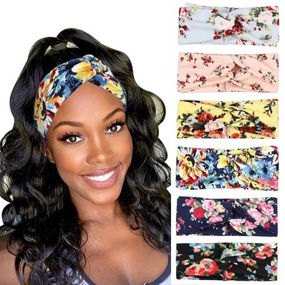 DRESHOW 6 Pack Boho Cotton Non-Slip Headbands for Women Girls Yoga Workout Ru...
