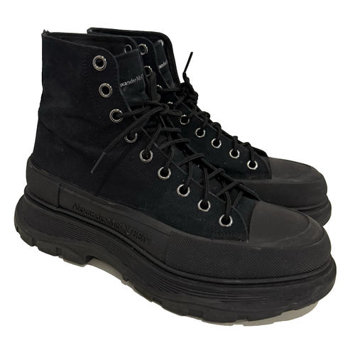 Alexander McQueen Hombres Talla 10.5US/43.5EU Botas al Tobillo Resbaladizas Negras con Caja - Imagen 8 de 24