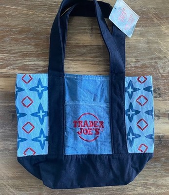 Trader Joe's Canvas Mini Tote Bag Acrylic Hand-Painted New with tags!