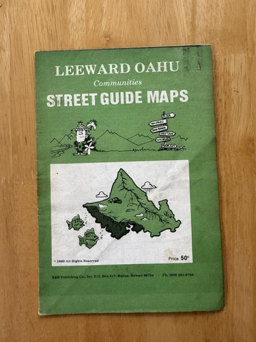 Vintage 1980 Leeward Oahu Communities Street Guide Map Folded Brochure USA