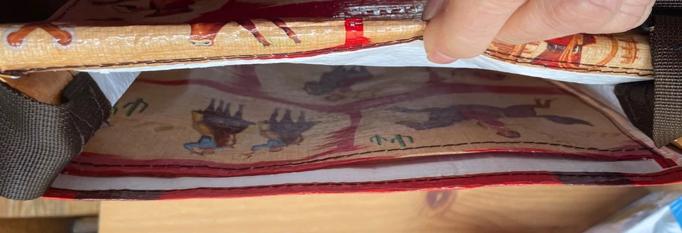 BLUE Q Messenger Bag Retired Boss Lady No Bull Vintage Tote Cowgirl 12x11x3 - Image 3 of 4