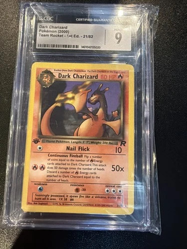 Dark Charizard 21/82 Team Rocket 1st Edition Non Holo 2000 CGC 9 Pokemon