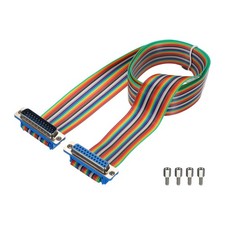 MECCANIXITY 1 Pcs IDC Rainbow Wire Flat Ribbon Cable DB25 Male to DB25 Female...