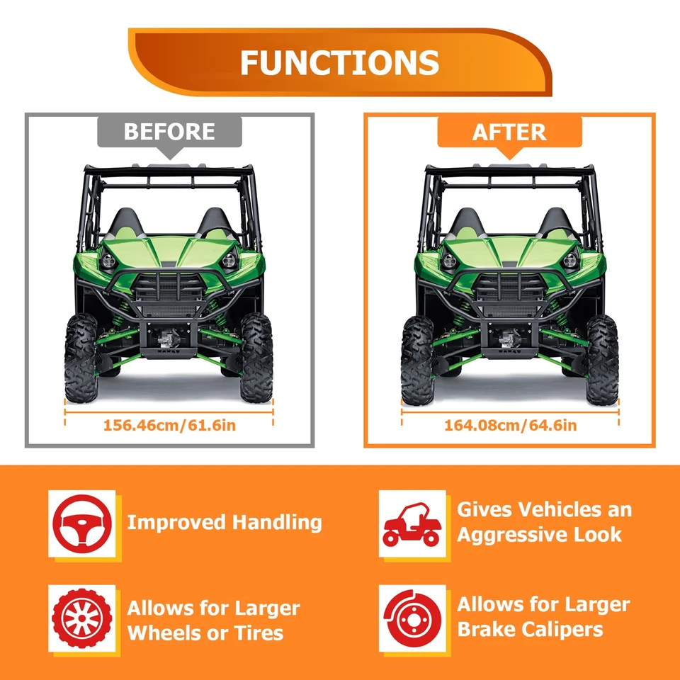 2pcs 1.5" Wheel Spacers 4x137mm For Kawasaki MULE 3000 3010 4000 4010 Trans - Image 2 of 4