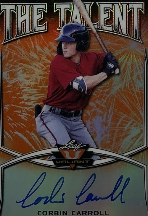 Corbin Carroll Rookie Auto PSA 10/10 - 2019 Leaf Valiant ‘The Talent-Orange’ /35 - Image 4 of 4