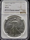 🇺🇸 2025-P American Silver Eagle $1 Eagle Privy NGC MS69 1oz 🇺🇸